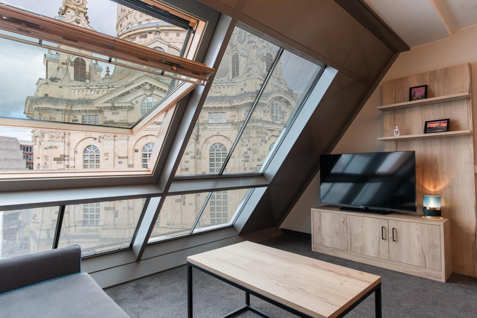 Familienapartment Mit Panoramablick Zur Frauenkirche Dresden Dış mekan fotoğraf